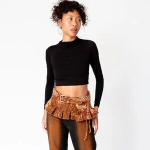 Collina Strada Belt Skirt Velvet Size M/L NWOT